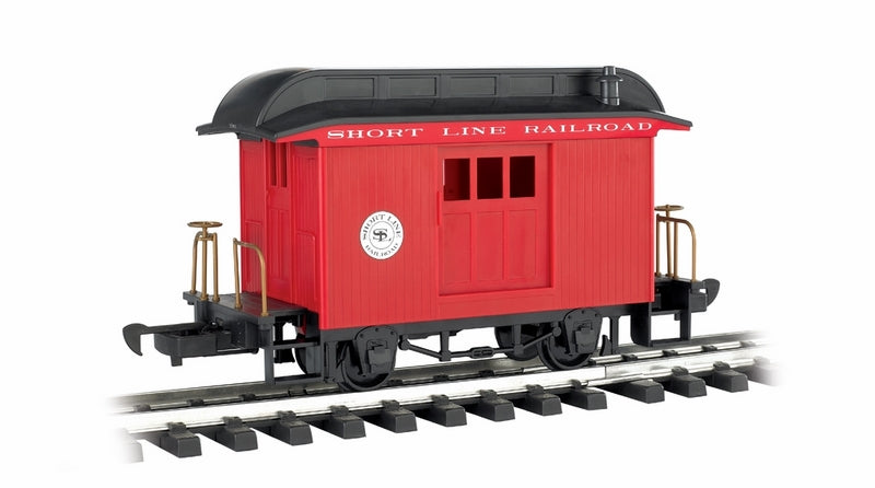 Bachmann Short Line RR Baggage Car, Redw/Black Roof, G Scale