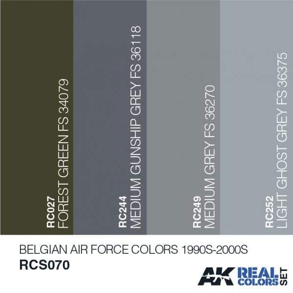 AK Interactive Real Colours Belgian AirForce Colours 1990S-2000S Set