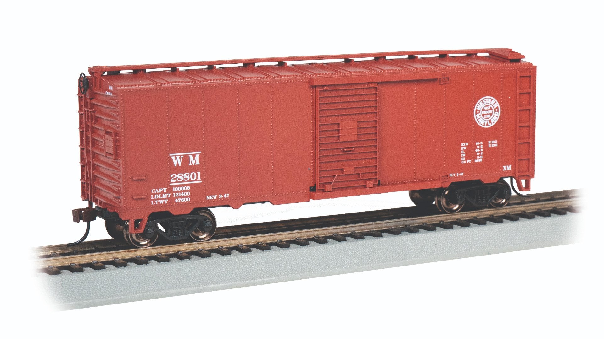 Bachmann Western Maryland #28801 Steam Era 40ft Boxcar. HO Scale