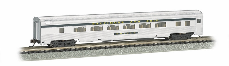 Bachmann B&O 85ft Streamline Fluted Coach Car, Lit Int. N Scale