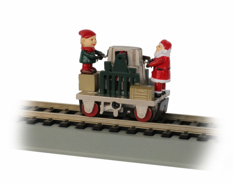 Bachmann Gandy Dancer Operating Hand Car, Santa & Elf, HO Scale