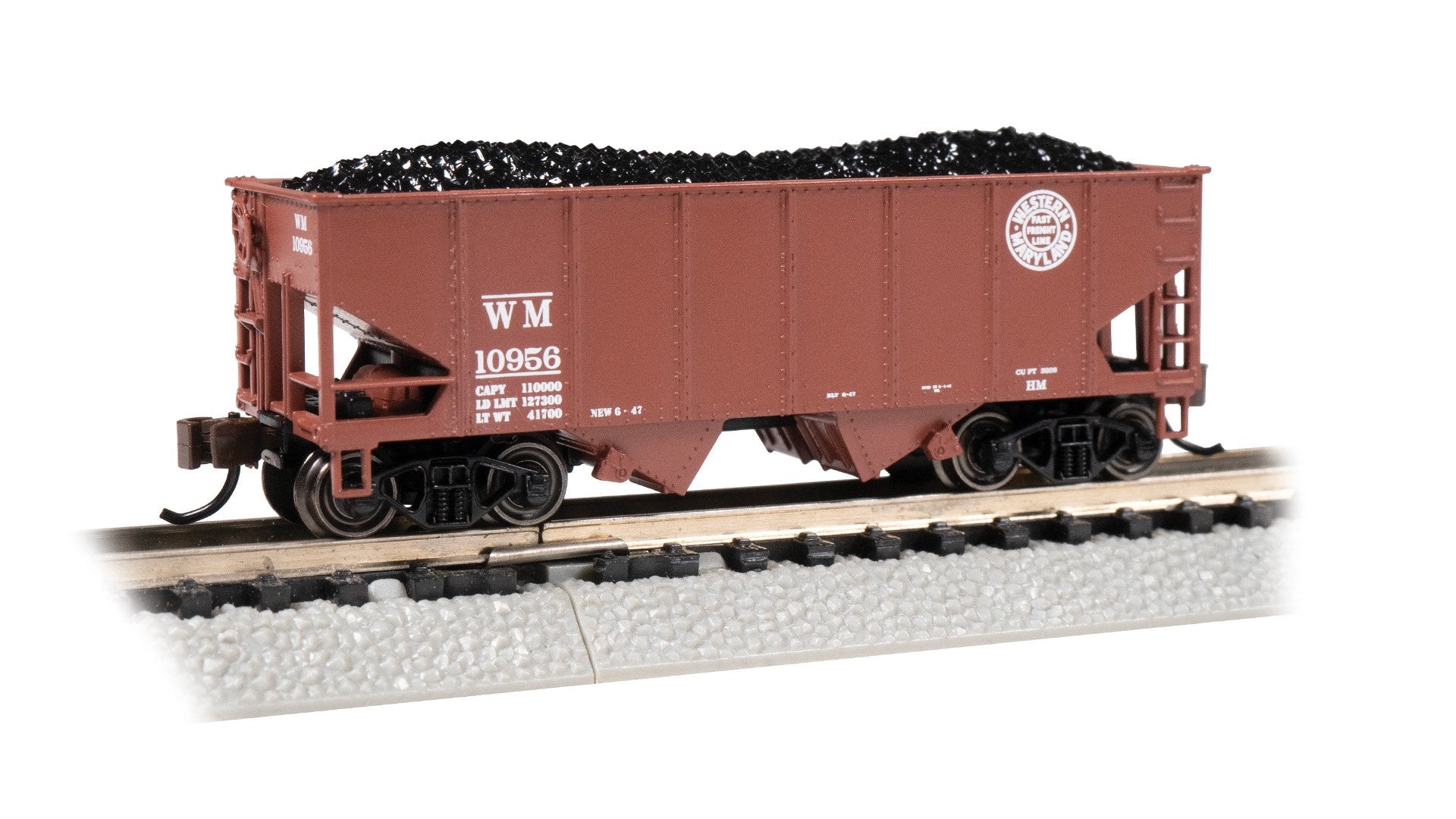 Bachmann Western Maryland #10956 USRA 55T O/Side Braced Hopper+Load  N