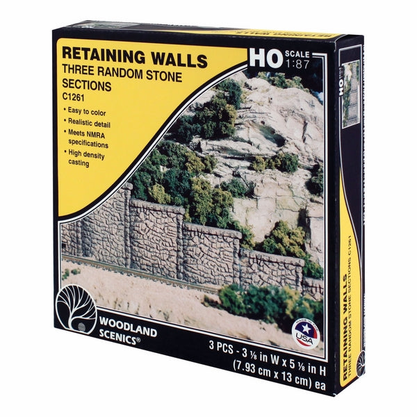 Woodland Scenics Ho Retain Wall Randm Stone 3Ea